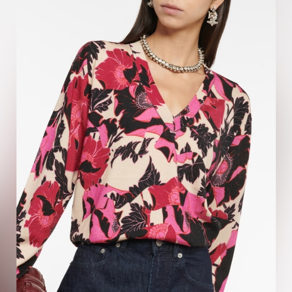 DRIES VAN NOTEN Wool Sweater In Floral Print